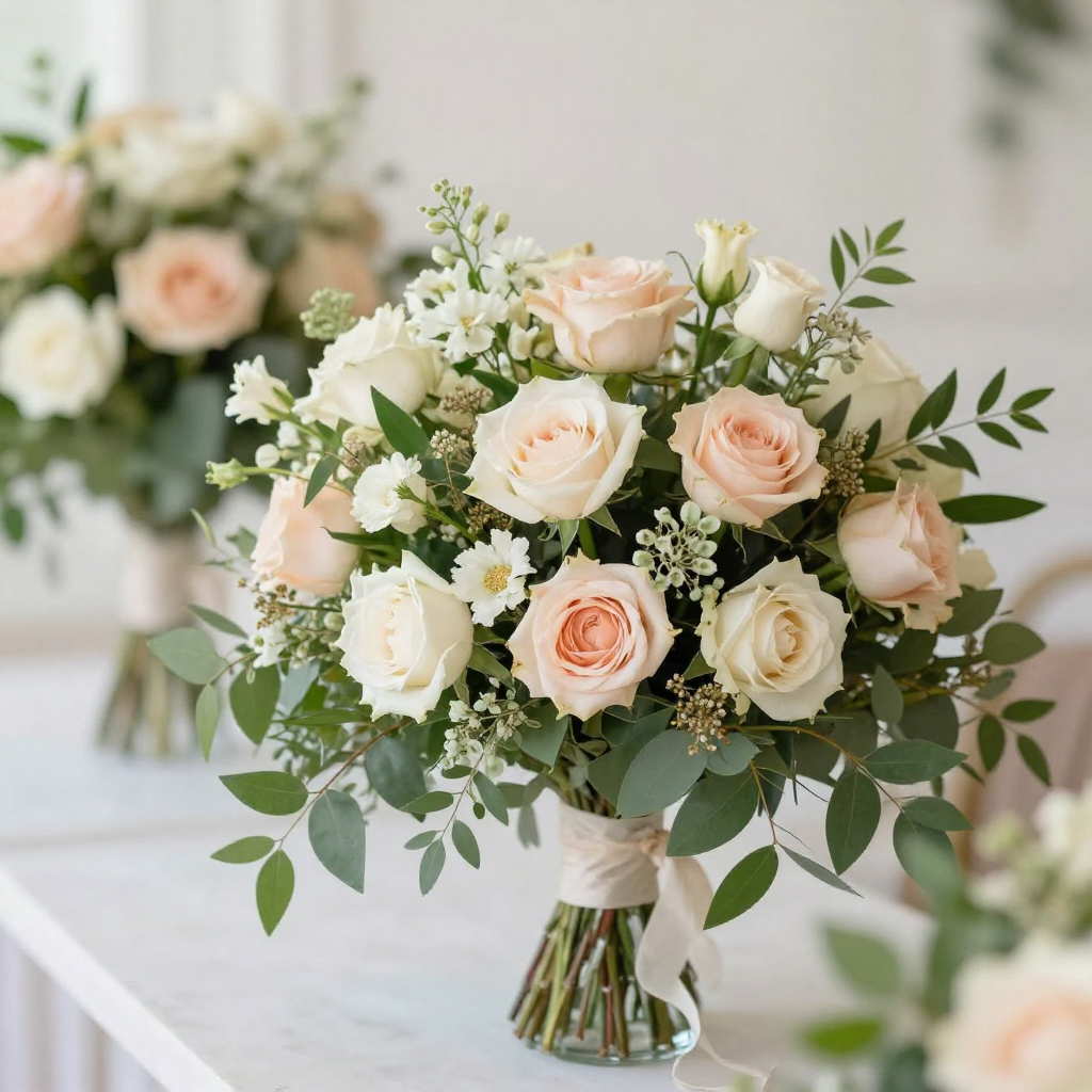 Elegant wedding flower arrangements with roses and seasonal blooms for Helsinki ceremonies